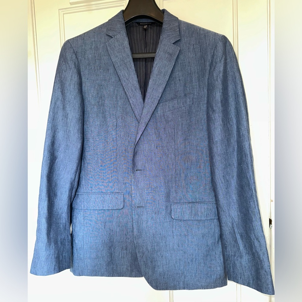 Banana Republic Blue Linen Blend Sport Coat